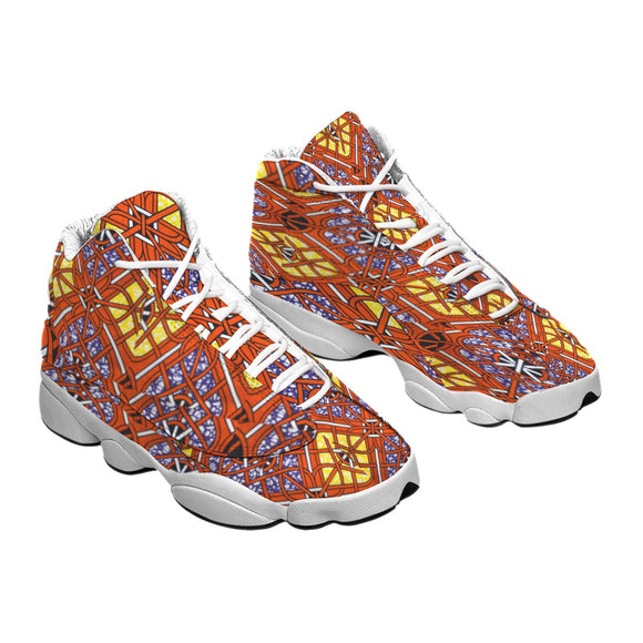 Vibrant Mosaic High-Top Sneakers